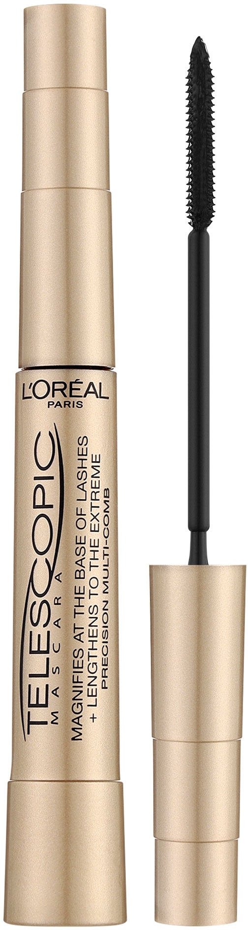 L’Oreal Paris Telescopic Mascara Mascara für lange Wimpern mit flexiblem Präzisions-Mehrfachkamm